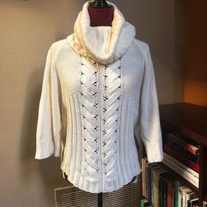 Chunky ¾ Sleeve Cowneck Sweater